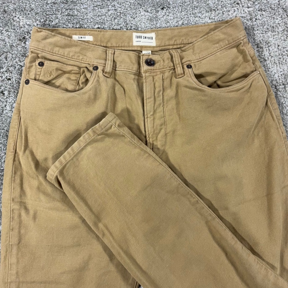 odd Snyder Slim Fit 5-Pocket Italian Moleskin Pant Mens 32x30 Tan Khaki Luxury